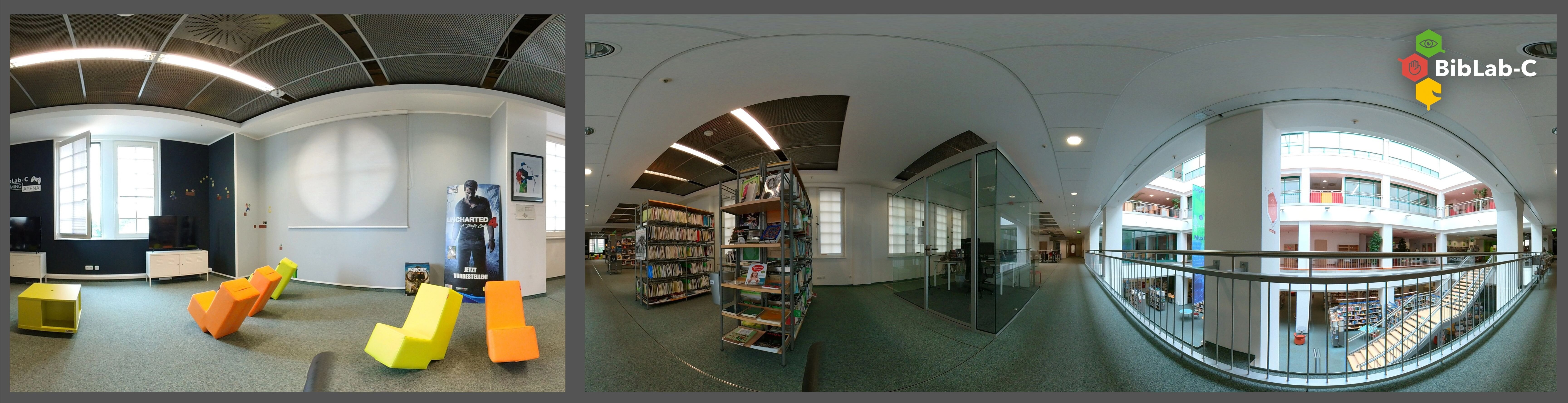 Räume des BibLab-C als 360 Grad Bild
