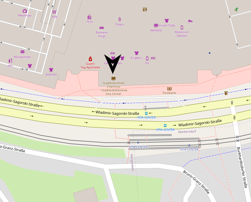 OpenStreetMap Vita-Center © OpenStreetMap-Mitwirkende