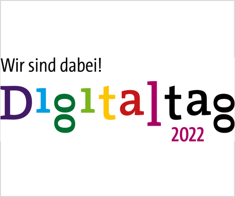 Logo Digitaltag 2022 mit Schriftzug "Wir sind dabei"
